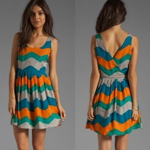 BB Dakota By Steve Madden Maggie Painted Zigzag Cocktail Event Dress - 3 for 40$